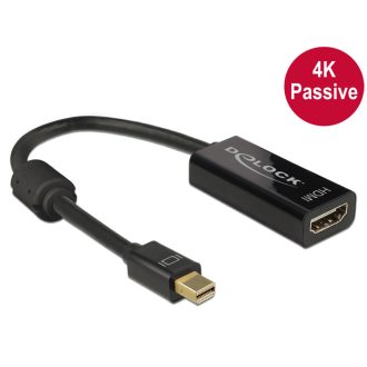   Delock Adapter mini Displayport 1.2-dugós csatlakozó > HDMI-csatlakozóhüvely 4K passzív,20cm, fekete (62613)