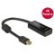 Delock Adapter mini Displayport 1.2-dugós csatlakozó > HDMI-csatlakozóhüvely 4K passzív,20cm, fekete (62613)