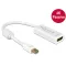 Delock Adapter mini Displayport 1.2-dugós csatlakozó > HDMI-csatlakozóhüvely 4K passzív, 20cm, fehér (62614)