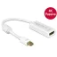 Delock Adapter mini Displayport 1.2-dugós csatlakozó > HDMI-csatlakozóhüvely 4K passzív, 20cm, fehér (62614)
