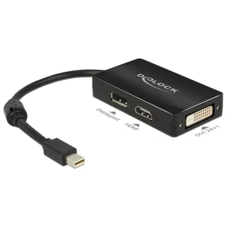   Delock Adapter mini Displayport 1.1-dugós csatlakozó > Displayport / HDMI / DVI passzív fekete (62623)
