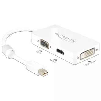   Delock Adapter mini Displayport 1.1-dugós csatlakozó > VGA / HDMI / DVI passzív fehér (62630)