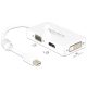 Delock Adapter mini Displayport 1.1-dugós csatlakozó > VGA / HDMI / DVI passzív fehér (62630)