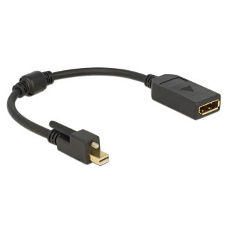   Delock Adapter mini Displayport 1.2-dugós csatlakozó csavarral > Displayport-csatlakozóhüvely 4K (62638)