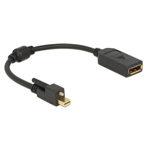 Delock Adapter mini Displayport 1.2-dugós csatlakozó csavarral > Displayport-csatlakozóhüvely 4K (62638)