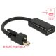 Delock Adapter mini Displayport 1.2-dugós csatlakozó csavarral > HDMI-csatlakozóhüvely 4K aktív feke