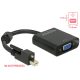 Delock Adapter mini Displayport 1.2-dugós csatlakozó csavarral > VGA-csatlakozóhüvely fekete