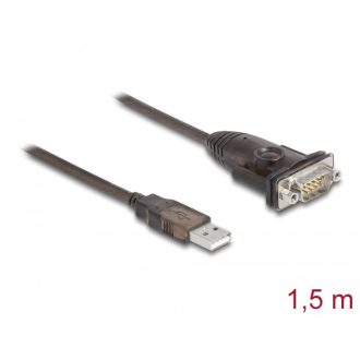   Delock Adapter A-típusú USB 2.0 - 1 x soros RS-232 D-Sub 9 tűs apa anyacsavarokkal 1,5 m (62645)