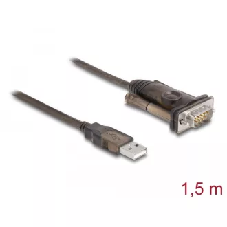   Delock Adapter A-típusú USB 2.0 - 1 x soros RS-232 D-Sub 9 tűs apa csavarokkal 1,5 m (62646)