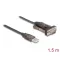 Delock Adapter A-típusú USB 2.0 - 1 x soros RS-232 D-Sub 9 tűs apa csavarokkal 1,5 m (62646)