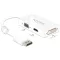 Delock Adapter Displayport 1.1-dugós csatlakozó > VGA / HDMI / DVI-csatlakozóhüvely passzív fehér (62655)