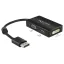 Delock Adapter Displayport 1.1-dugós csatlakozó > VGA / HDMI / DVI-csatlakozóhüvely passzív fekete (62656)