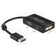 Delock Adapter Displayport 1.1-dugós csatlakozó > VGA / HDMI / DVI-csatlakozóhüvely passzív fekete