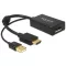 Delock Adapter HDMI-A-dugós csatlakozó > Displayport 1.2-csatlakozóhüvely fekete (62667)