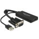 Delock VGA HDMI adapter audió funkcióval fekete (62668)