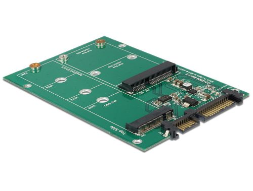 Delock átalakító SATA 22 tűs > 1 x M.2 NGFF + 1 x mSATA (62670)