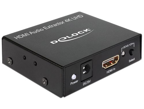 Delock HDMI sztereó / 5.1  csatornás Audio Extractor 4K (62692)