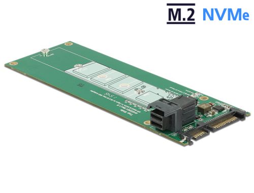 Delock SATA-átalakító, 22 tűs / SFF-8643 NVMe > 1 x M.2 NGFF M aljzat (62703)