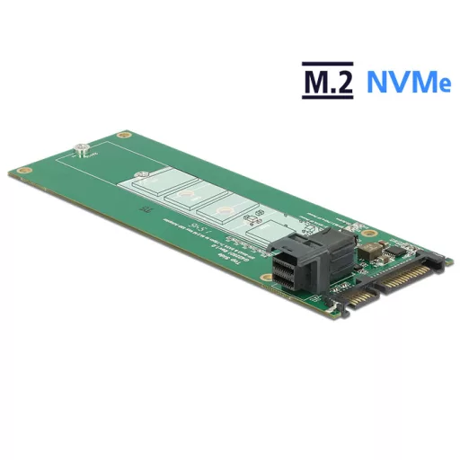 Delock SATA-átalakító, 22 tűs / SFF-8643 NVMe > 1 x M.2 NGFF M aljzat (62703)
