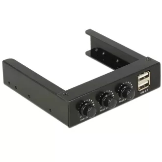   Delock 3.5  elülső panel > 2 x USB 2.0 és ventilátorvezérlés (62714)