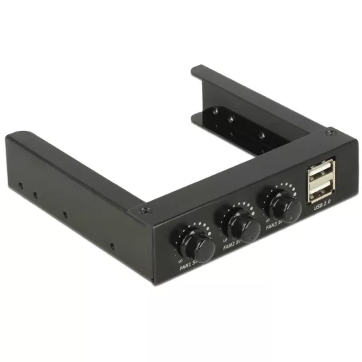 Delock 3.5  elülső panel > 2 x USB 2.0 és ventilátorvezérlés (62714)