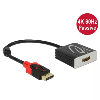   Delock Adapter Displayport 1.2-dugós csatlakozó > HDMI-csatlakozóhüvely 4K 60 Hz passzív fekete (62719)