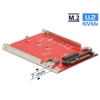   Delock 2.5  átalakító U.2 SFF-8639 > M.2 NVMe M aljzat - 7 mm (62725)