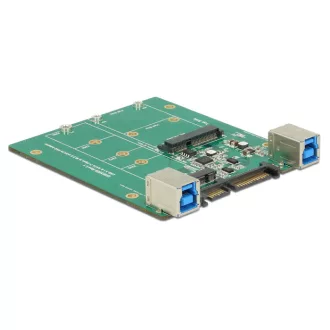   Delock SATA-átalakító / USB 3.1 B-típusú csatlakozóhüvely > M.2 / mSATA nyílás (62732)