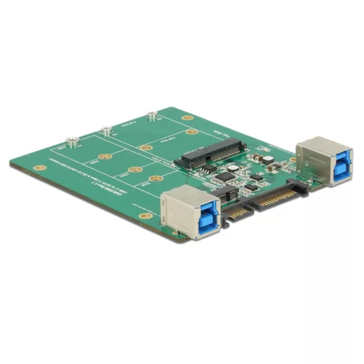 Delock SATA-átalakító / USB 3.1 B-típusú csatlakozóhüvely > M.2 / mSATA nyílás (62732)