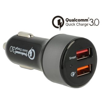   Navilock autós töltő 2 x USB Type-A Qualcomm Quick Charge 3.0-val (62739)