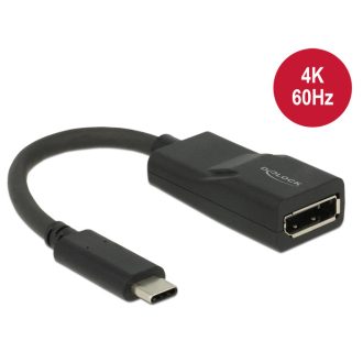   Delock Adapter USB Type-C csatlakozódugóval > Displayport csatlakozóhüvellyel (DP váltakozó mód) 4K (62748)
