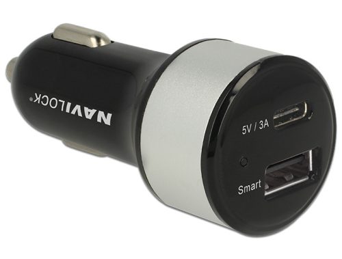 Navilock Autós töltő 1 x USB Type-C + 1 x USB Typ-A (62782)