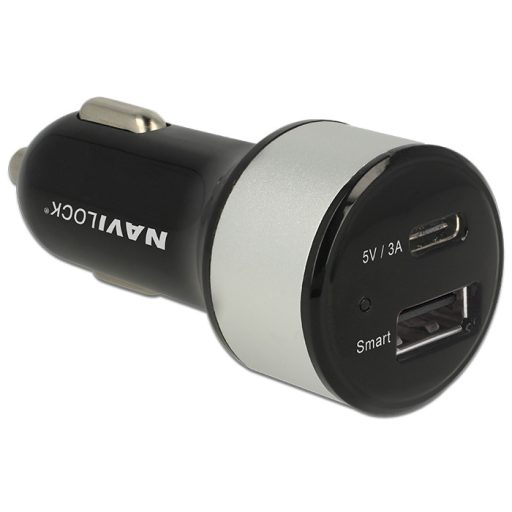 Navilock Autós töltő 1 x USB Type-C + 1 x USB Typ-A (62782)