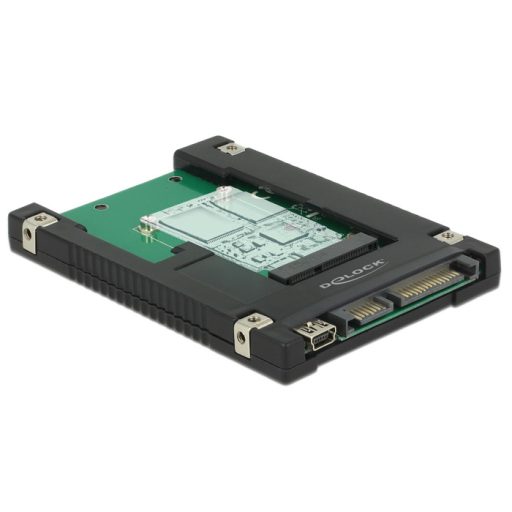 Delock 2.5 -os SATA-átalakító, 22 tus / USB 2.0 Mini-B típusú > 1 x mSATA / Mini PCIe-nyílás (62853)