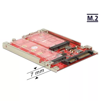   Delock 2.5 -os SATA-átalakító, 22 tus > M.2 / mSATA kerettel, 7 mm (62859)