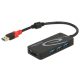 Delock Külso, USB 3.1-es, 1. generációs elosztó, USB A-típusú > 3 x USB A-típusú + két nyílással ren (62899)