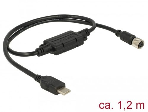 Navilock GNSS csatlakozókábel M8 6 tűs, soros, vízhatlan > USB Type-C  2.0 hím 1,2 m Navilock (62940)