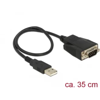   Delock Adapter USB 2.0 A-típusú dugó > 1 x soros RS-232 DB9 apa csavarokkal és csavaranyákkal elektr (62958)