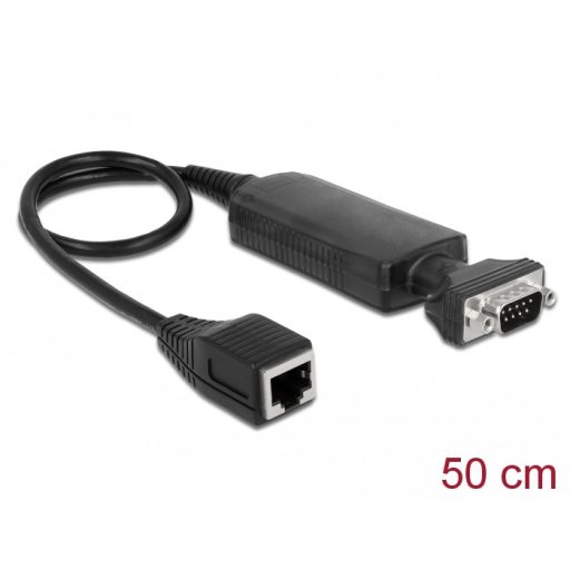 Delock átalakító Ethernet LAN RJ45 10/100 Mbps csatlakozóból RS-232 DB9 soros csatlakozóba, anyákkal (62976)