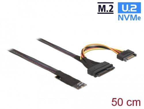 Delock M.2 kulcs M - U.2 SFF-8639 NVMe adapter 50 cm hosszú kábellel