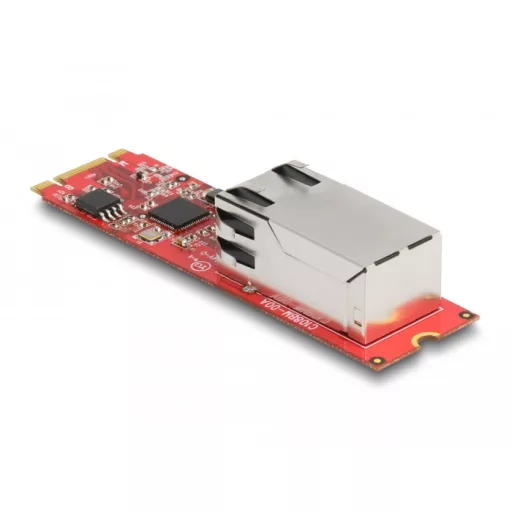 Delock Átalakító M.2 Kulcs B+M bemeneti - 1 x RJ45 2,5 Gigabit LAN vízszintes csatlakozó (62985)