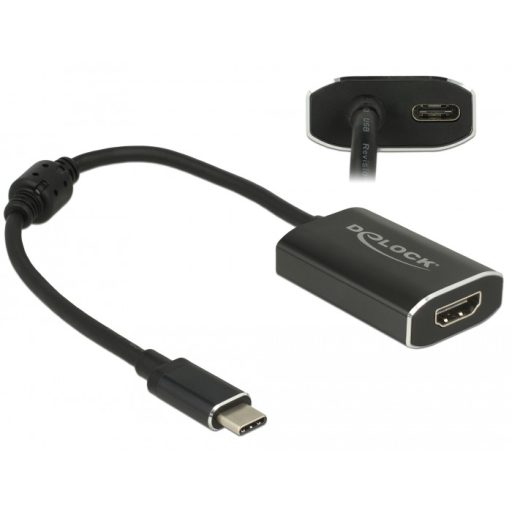 Delock Adapter USB Type-C  csatlakozódugóval > HDMI csatlakozóhüvellyel (DP váltakozó mód) 4K 60 Hz (62988)