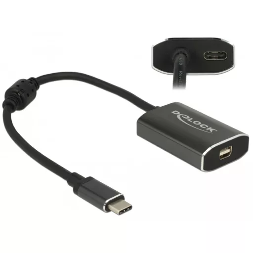 Delock Adapter USB Type-C  csatlakozódugóval > mini Displayport csatlakozóhüvellyel (DP váltakozó mó (62990)