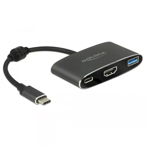Delock Adapter USB Type-C  apa > HDMI anya (DP Alt mód) 4K 30 Hz + USB A-típusú + USB Type-C  PD (62991)