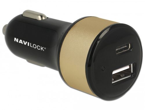 Navilock Autós töltő 1 x USB Type-C  + 1 x USB A-típusú (63069)