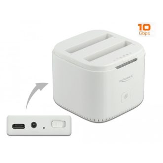   Delock USB Type-C  3.2 Dokkoló állomás 2 x 2.5  SATA HDD / SSD-hez klón funkcióval (63084)