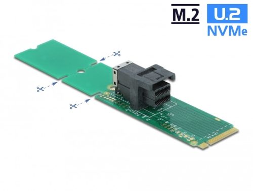 Delock Adapter, M.2 aljzat M nyílással > SFF-8643 NVMe 22110 / 2280 / 2260