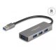 Delock 4 portos USB 3.2 Gen 1 hub USB Type-A csatlakozóval   USB Type-A portok az oldalán (63171)
