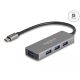 Delock 4 portos USB 3.2 Gen 1 hub USB Type-C csatlakozóval   USB Type-A portok az oldalán (63173)