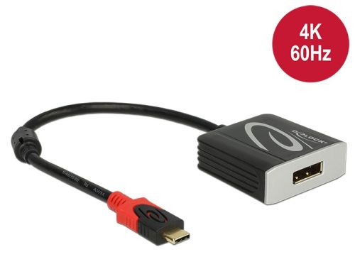 Delock Adapter USB Type-C csatlakozódugóval > Displayport csatlakozóhüvellyel (DP váltakozó mód) 4K